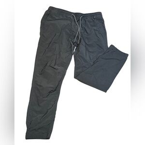 Hurley Jogger Pants‎ L Black Nylon Stretch Drawstring Surf Skate Travel